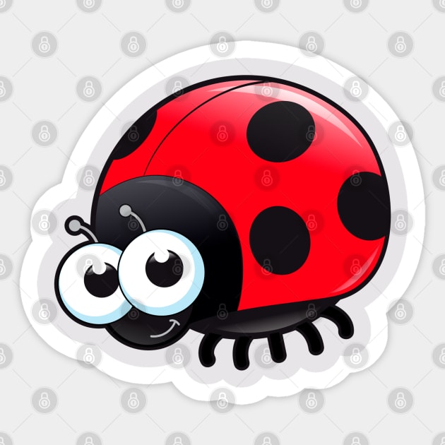 Cute Ladybug Sticker by Happy Art Designs